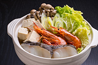 特製車エビと銀鱈と山の幸のごっちゃ煮鍋